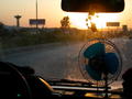 sunset behind the fan